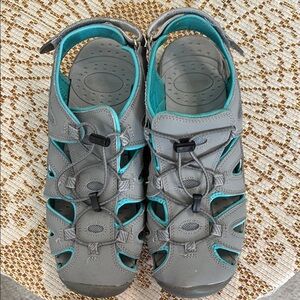 Eddie Bauer Gray and Blue Sandals Versatile and Stylish Size 10